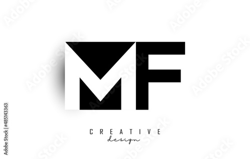 MF letters Logo with negative space design. Letter with geometric typography. Creative Vector Illustration with letters.