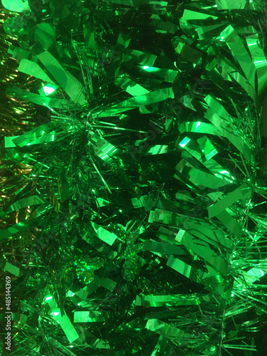 Close-up full frame view of shiny and glitzy St. Patrick   s Day decoration material