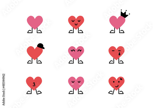 a set of heart emotion cartoon isolated on white background ep02 photo