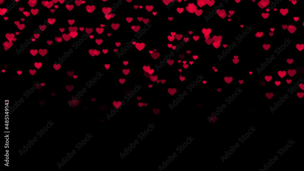 red hearts flying on dark background animation, valentines day and love romantic heart falling, alpha channel red hearts flying on dark background animation, valentines day and love romantic heart falling, alpha channel