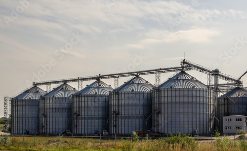 Agricultural complex. Elevator for grain storage. Grain warehouse.