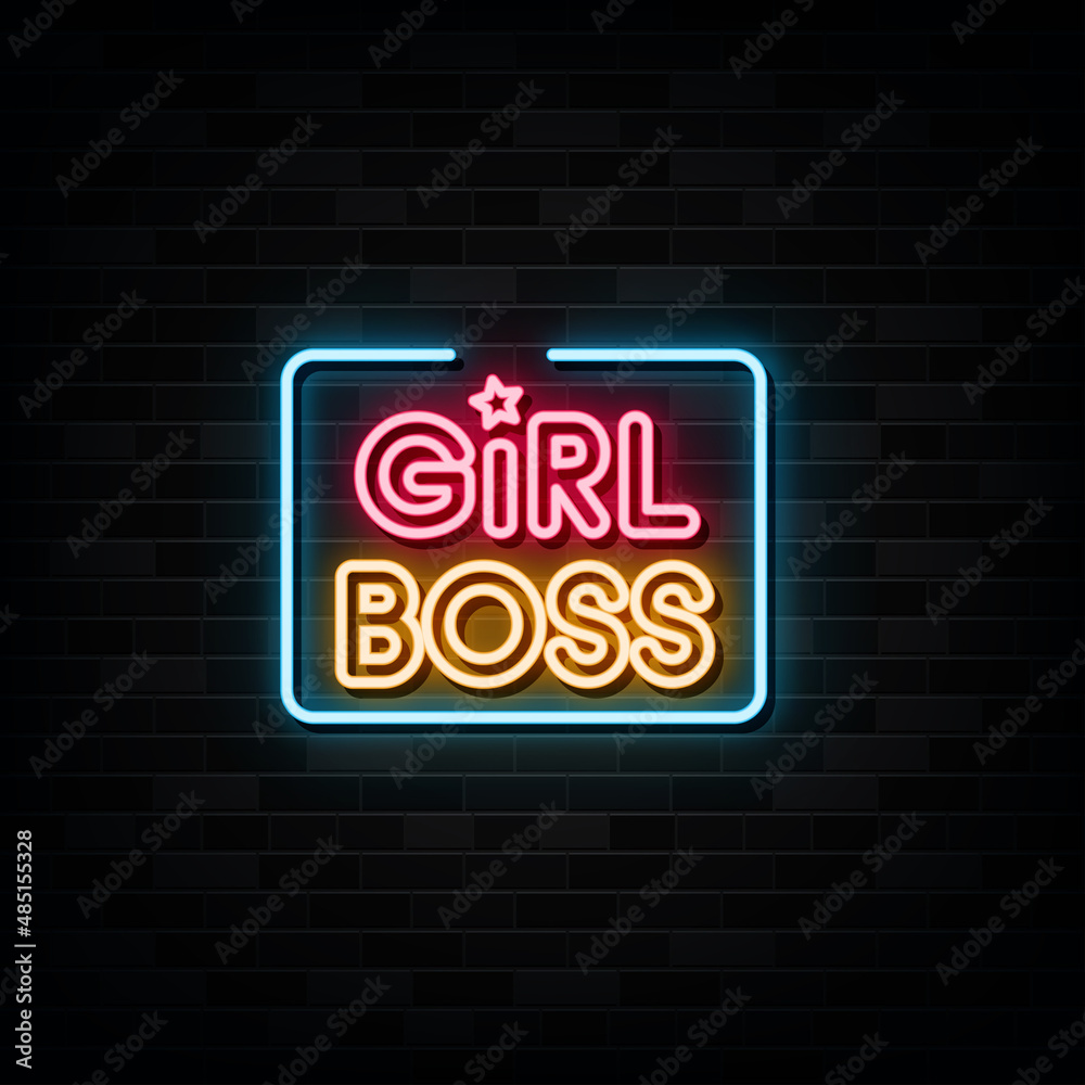 Girl Boss Neon Sign. Neon Symbol Stock Vector | Adobe Stock