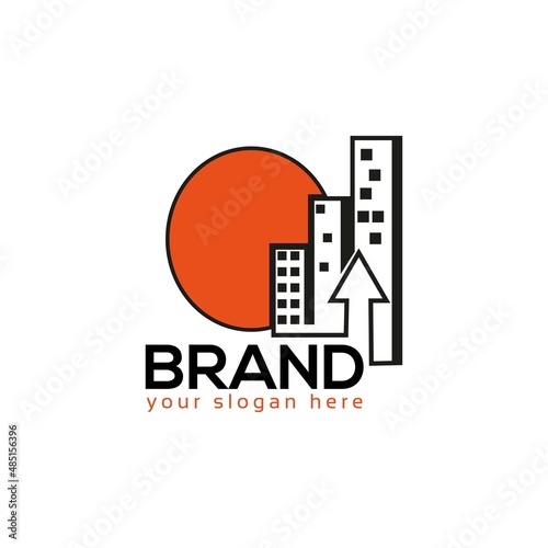 Building up logo vector. Flat design. Vector Illustration on white background.