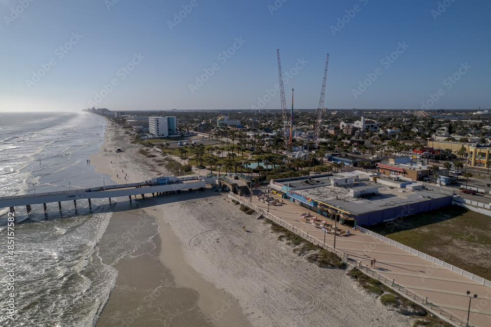 Aerial drone photo of the Daytona Beach, Florida shoreline