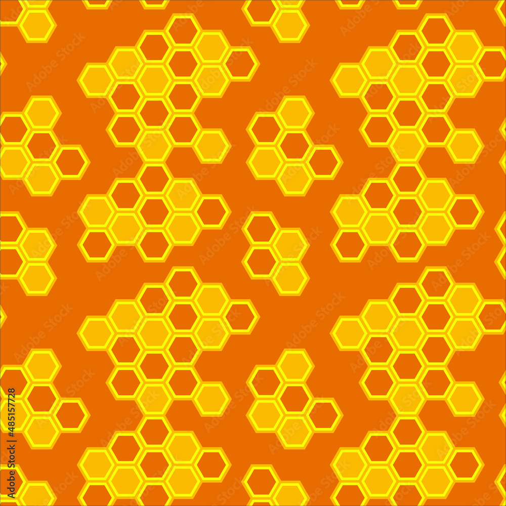 Seamless vector background with honeycombs