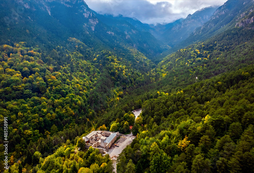 The Old Monastery of Agios Dionysios in Enipeas gorge, in the 