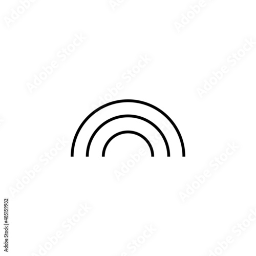 Vector symbol in flat style. Editable stroke. Perfect for internet stores, sites, articles, books etc. Line icon of simple monochrome rainbow