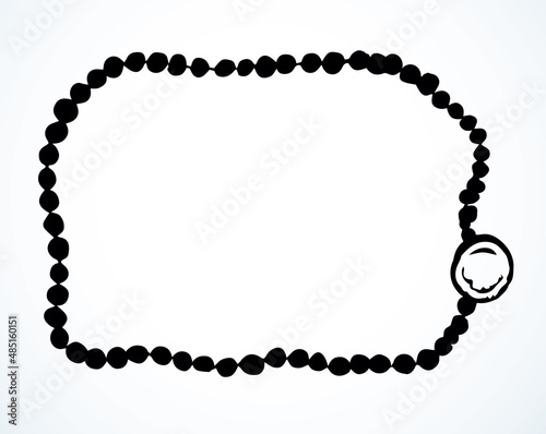 Antique beads. Vector drawing frame