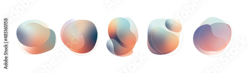 Pastel Toned Abstract Gradient Objects