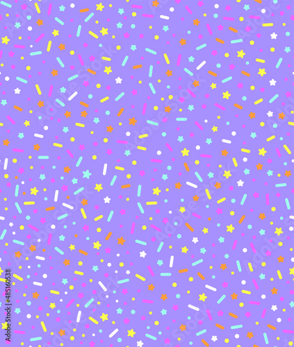Pastel rainbow party confetti sprinkles for party wrapping paper celebration background.