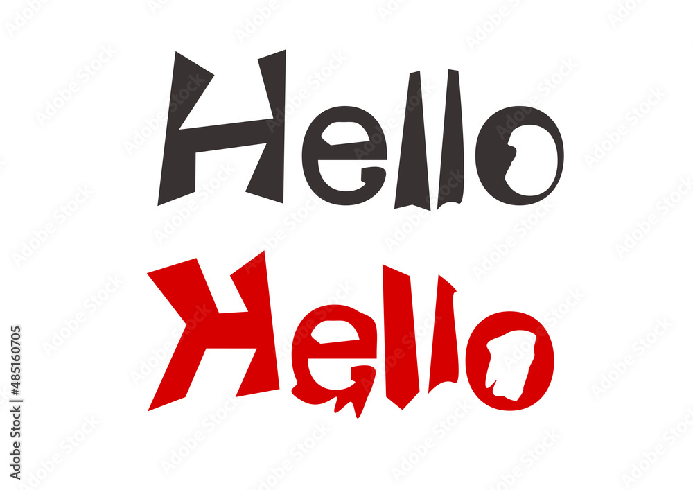 Hello text design isolated on white background Hello text design isolated on white background