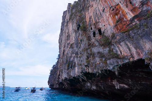 Travel by Thailand. Sea rock cliff.