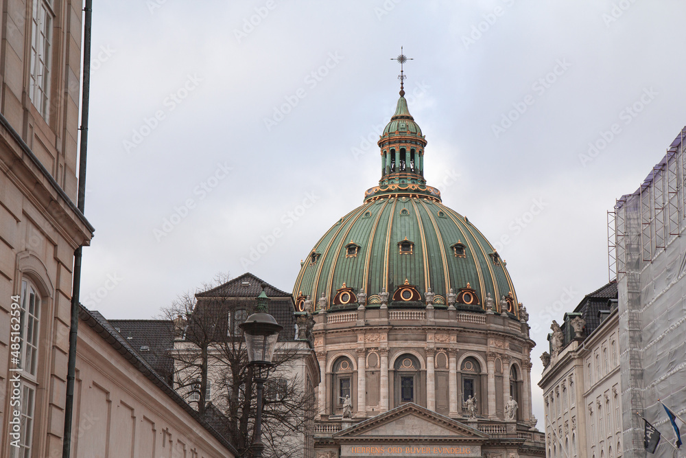 The dome of Marmorkirken, Copenhagen, Denmark