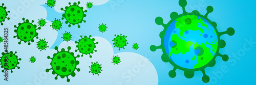 Corona virus background, pandemic risk concept. 3D illustration