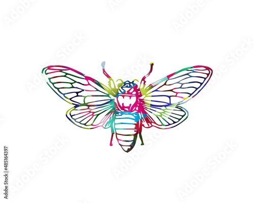 Beekeeper Honey bee Colorful Icon Logo illustration