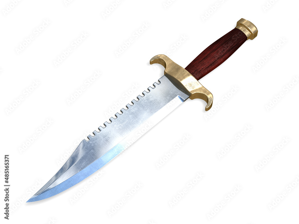 Fixed blade hunting knife 3d rendering Fixed blade hunting knife 3d rendering