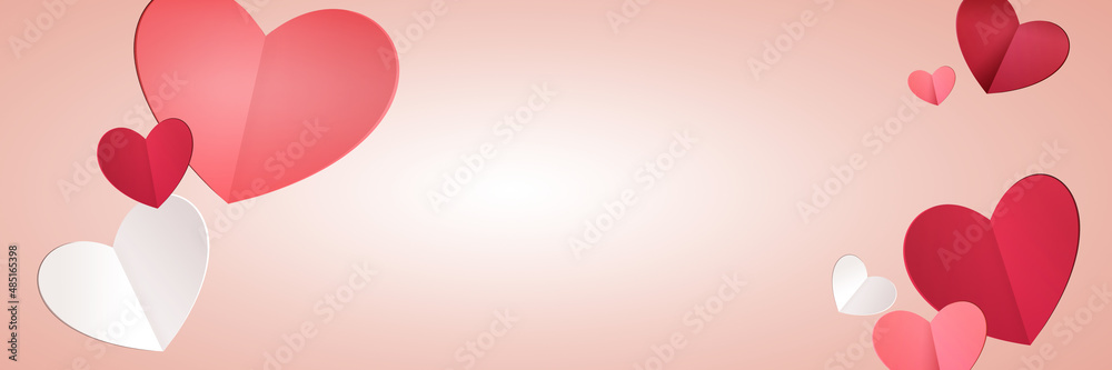 Happy Valentine's Day background. Love concept. 3d illustration