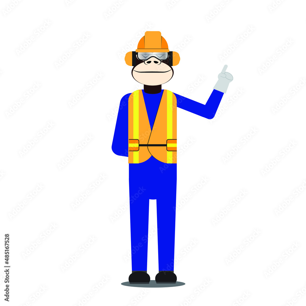 A vector of ape become safety officer. Incompetent safety officer in industry that can cause high accident. A vector of ape become safety officer. Incompetent safety officer in industry that can cause high accident.