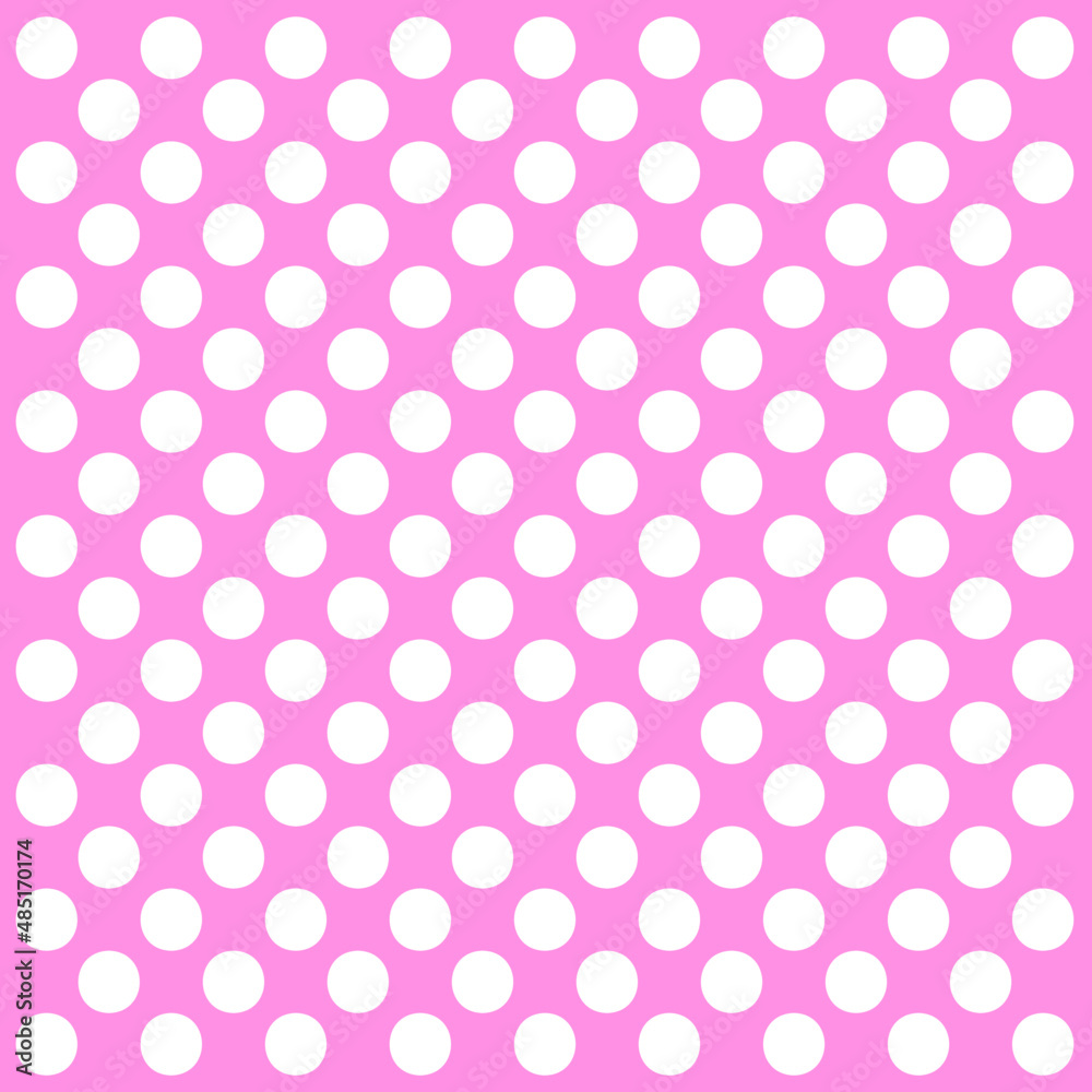 White polka dot background on pink background, polka dot background, white dot pattern on pink background.