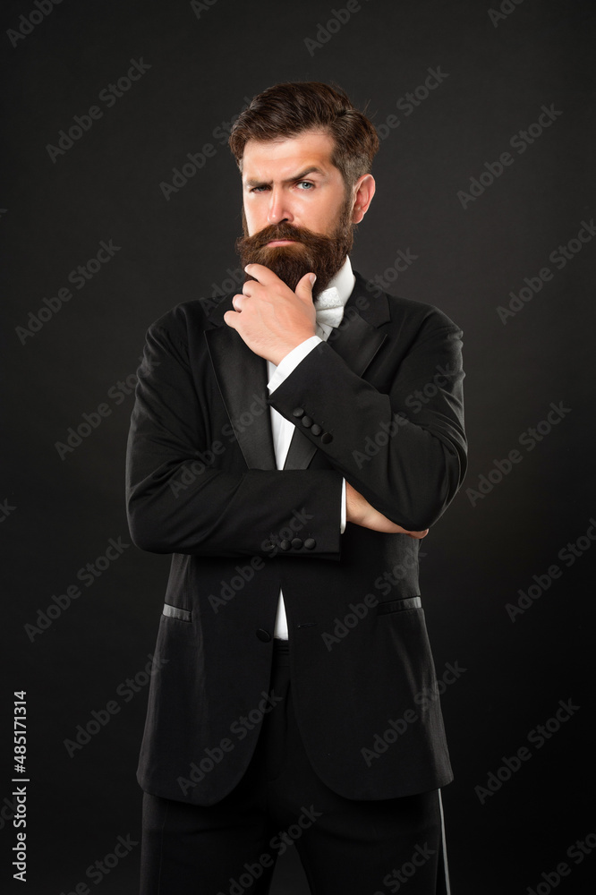 brutal gentleman in tuxedo on black background, menswear brutal gentleman in tuxedo on black background, menswear