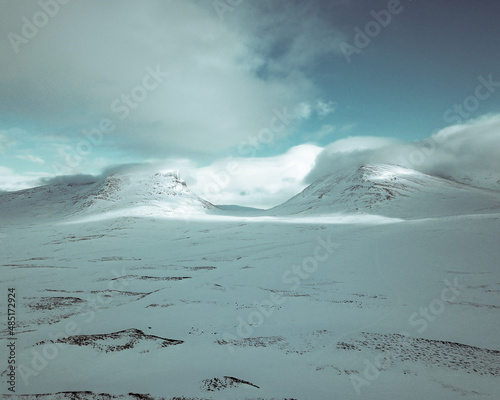 abisko in winter beautiful landscape photo