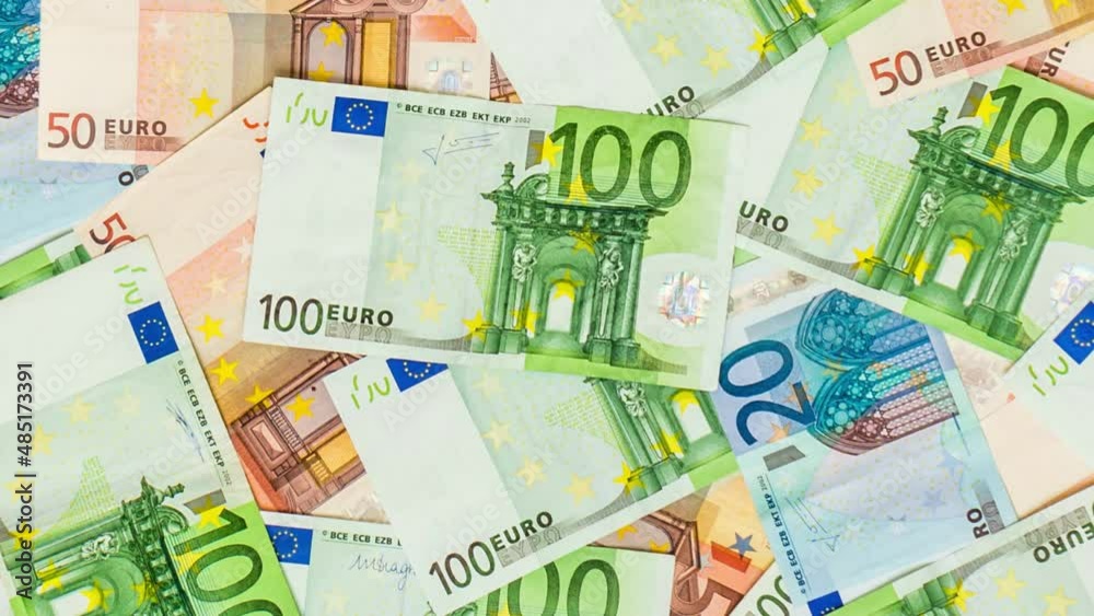 Pile of paper euro money banknotes on background Pile of paper euro money banknotes on background