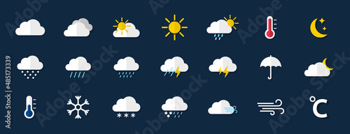 Obraz na plátně Weather icon set