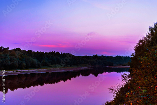 calm vyatka river at sunset on a summer evening © Alx_Yago