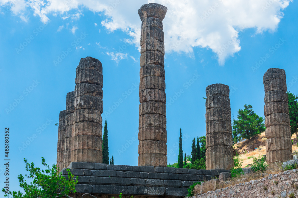 Ruins of an ancient greek temple of Apollo at Delphi, Greece Ruins of an ancient greek temple of Apollo at Delphi, Greece