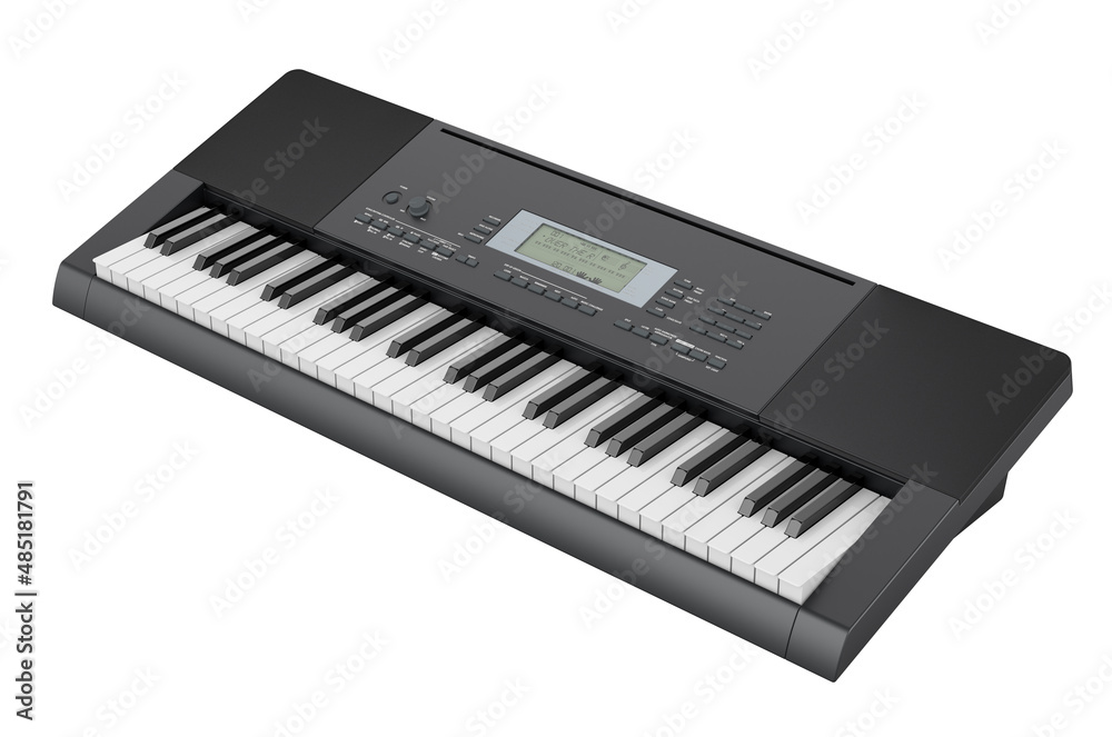 Black Synthesizer, 3D rendering Black Synthesizer, 3D rendering