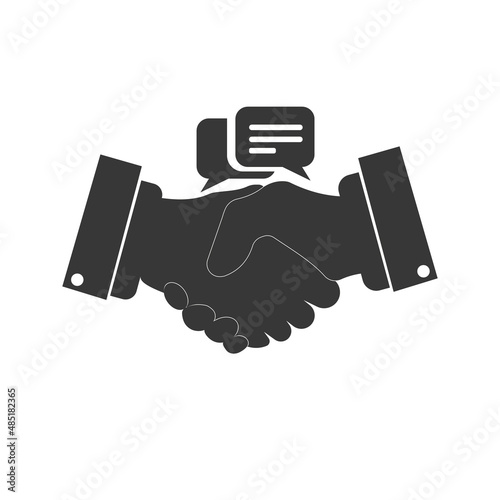 Handshake business vector icon on white background