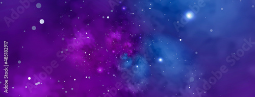 Starry blue sky. Abstract background with nebula, cosmo, and galaxy.