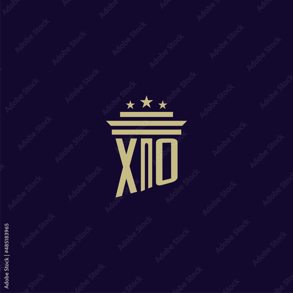 XO initial monogram logo design for lawfirm lawyers with pillar vector ...