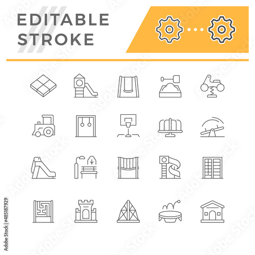 Set line icons of playground