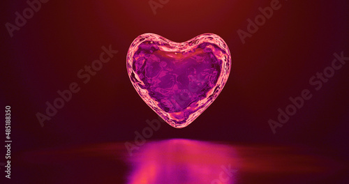 A shiny red love heart 3d rander photo
