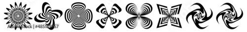 Abstract op-art element(s). Optical, visual art shapes, icons, symbols