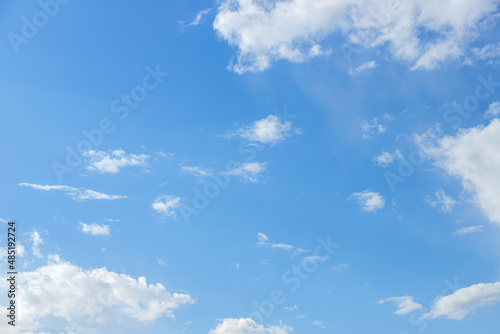 Fototapeta Naklejka Na Ścianę i Meble -  Beautiful blue clouds in the sky. Blue sky background.