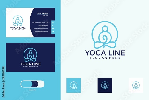 yoga line art logo design