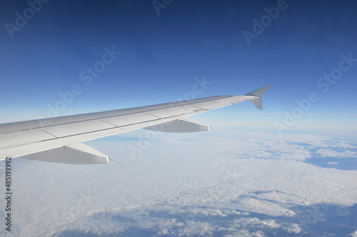 Airplane's wing during flight