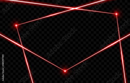 Vector laser beams png. Red laser beams on an isolated transparent background. Laser security system, protection. Red laser png. PNG.