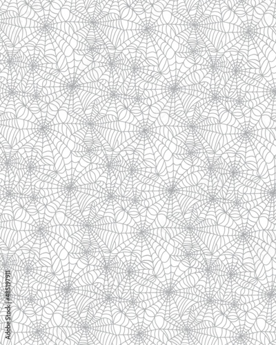 Grey spiderweb on white background