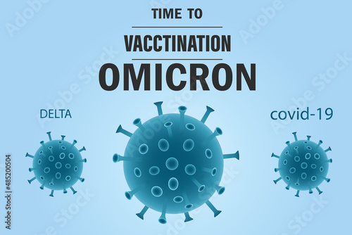 Omicron coronavirus variant sars ncov 2021 2022.Omicron B.1.1.529 Strain.South Africa Coronavirus variant. illustration
