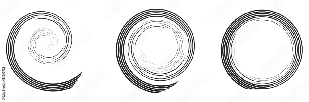 Calligraphic spiral, swirl, twirl element. Helix, volute and vortex icon Calligraphic spiral, swirl, twirl element. Helix, volute and vortex icon