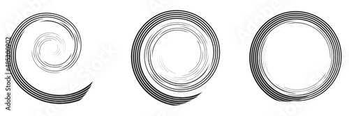 Calligraphic spiral, swirl, twirl element. Helix, volute and vortex icon