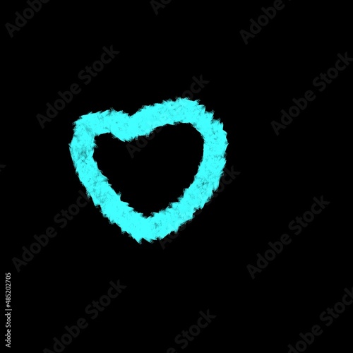 heart shape on the black background
