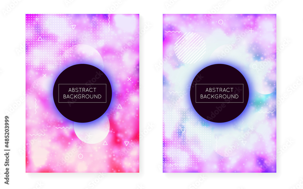 Minimalist Texture. Vibrant Flyer. Hologram Pattern. Shiny Poste