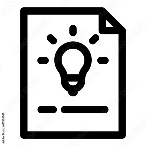 Idea Document Flat Icon Isolated On White Background