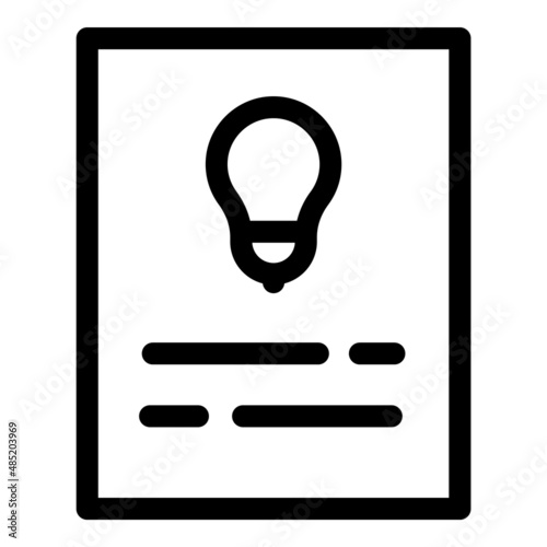 Idea Document Flat Icon Isolated On White Background