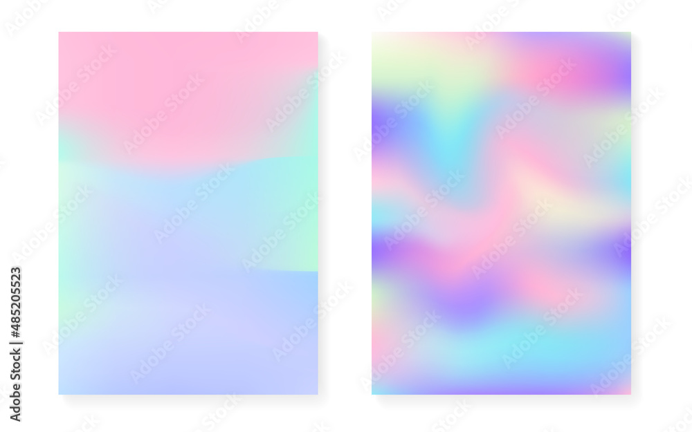 Hologram gradient background set with holographic cover.