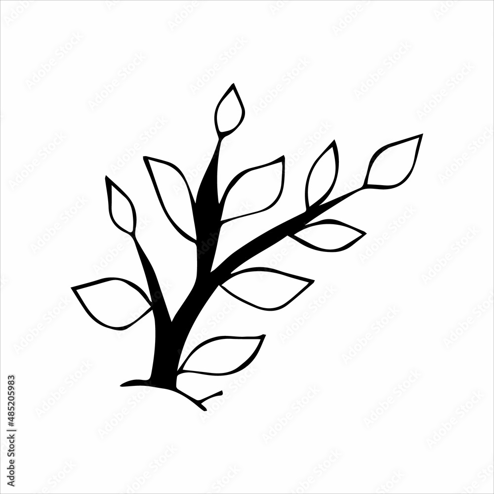 hand drawn doodle sketch tree